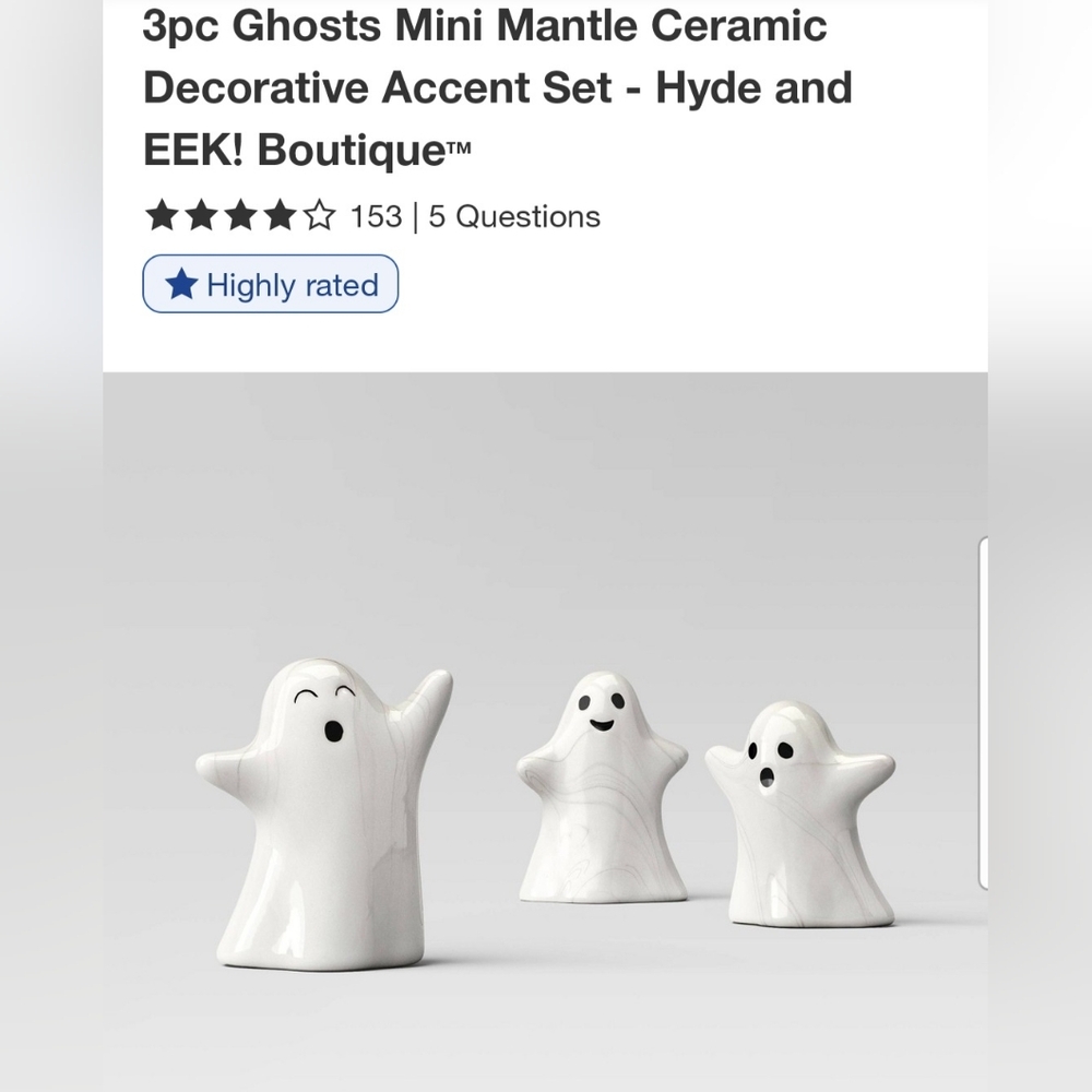 White Ceramic Ghosts Decorative Set